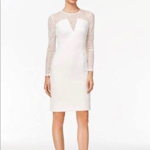 CK Size 2 white Illusion neckline scuba sheath